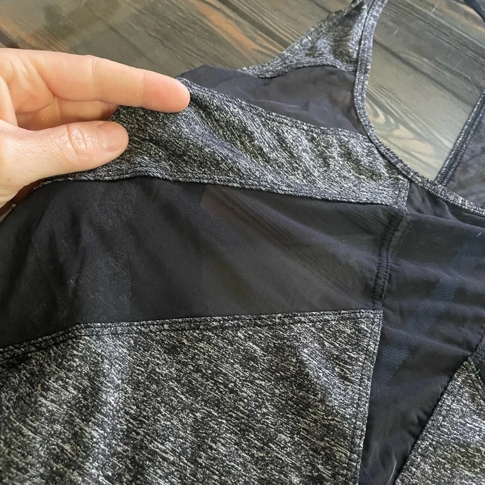 Lululemon Athletica Gray Asymmetrical Cut Out Tank Top